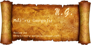 Móry Gergely névjegykártya